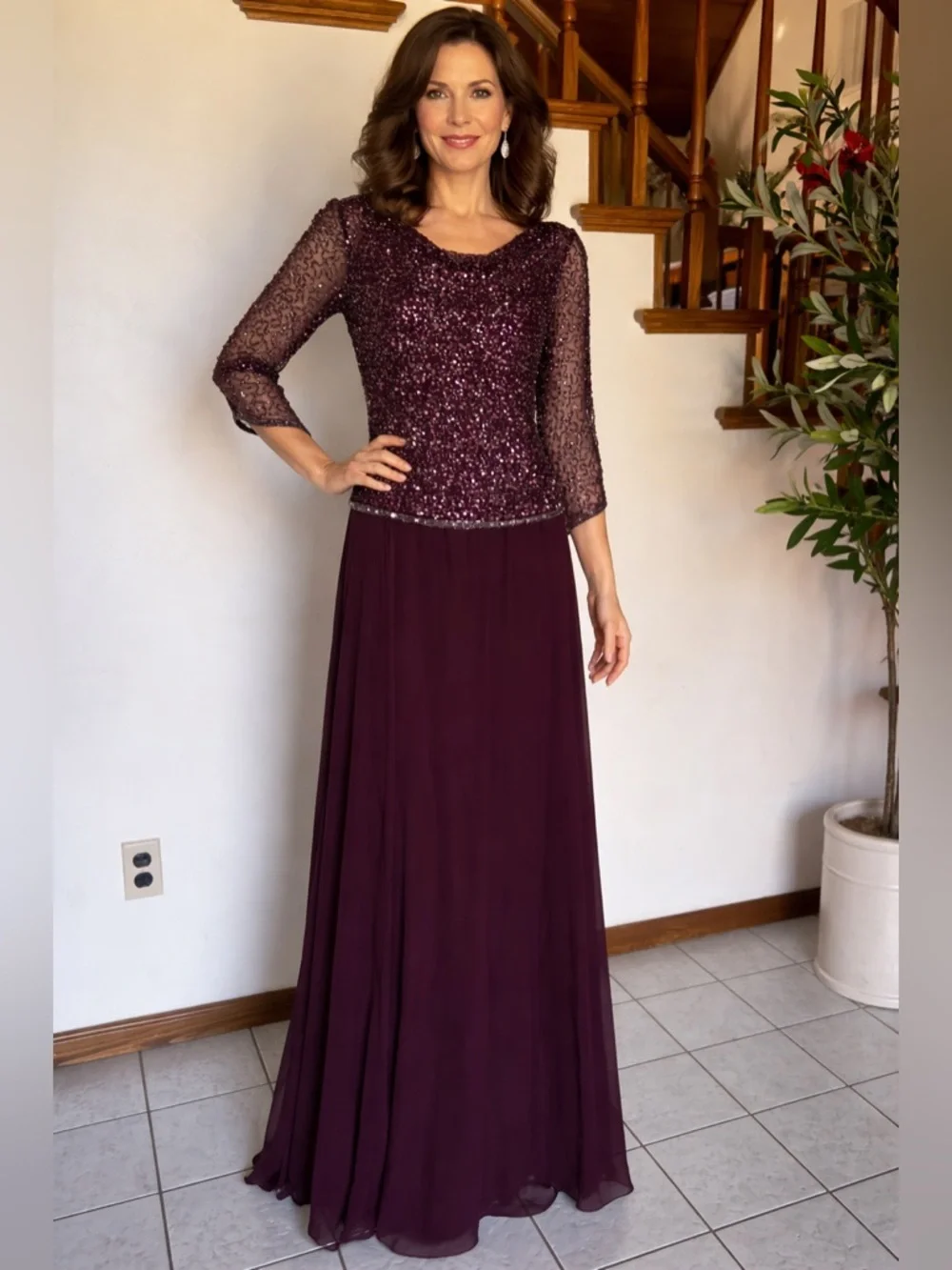 j kara chiffon dresses J Kara Long Mother of the Bride Dress Sale The Dress Outlet